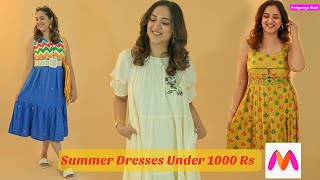 Summer Dresses under 1000 Rs from Myntra  Flowy Cotton Dresses  Perkymegs Hindi [upl. by Settera]