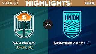 9302023  San Diego Loyal SC vs Monterey Bay FC  Game Highlights [upl. by Yllek]