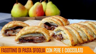 Fagottino di pasta sfoglia con pere e cioccolato  Le video ricette di Lara [upl. by Regan]