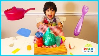 Ryan plays Crazy Cafe Board Game for kids with Egg Surprise Eggs [upl. by Ultun154]