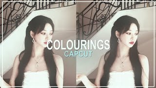 COLOURINGS FOR EDITS ON CAPCUT [upl. by Nannah796]