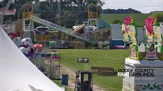 SUNDAY LIVE Setting up Carnival Rides and Midway for the Dodge County Fair [upl. by Anyl]