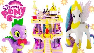 My Little Pony Canterlot Castle Playset with Princess Celestia and Spike [upl. by Ahsilad]