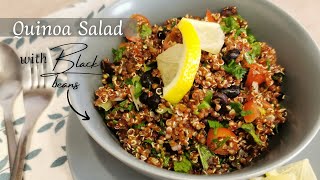 EASY amp HEALTHY QUINOA BLACK BEAN SALAD  the perfect salad [upl. by Chaudoin]