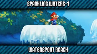 New Super Mario Bros U 100  Sparkling Waters1 Waterspout Beach [upl. by Barb]