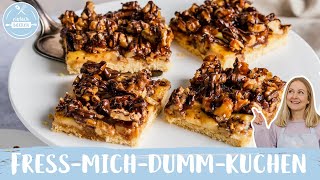 Friss dich dumm Kuchen🍫🎂  Nusskuchen mit Puddingcreme  Einfach Backen [upl. by Kennan]