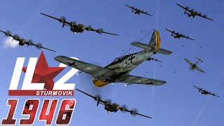 Full IL2 1946 mission Liberator Formation attacked by 190s [upl. by Swerdna]