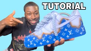 Custom LV BURNING PAPER AIRFORCE ONES Full Tutorial [upl. by Soirtemed]