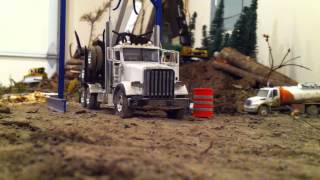 150 scale Logging Truck Trailer Loader [upl. by Lalib]