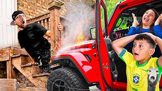 Our Jeep destroyed our Porch Stairs  Robokeeper giveaway [upl. by Sybil]