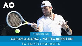 Carlos Alcaraz v Matteo Berrettini Extended Highlights 3R  Australian Open 2022 [upl. by Ahseyd462]