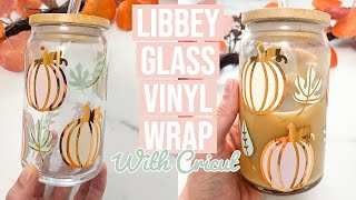 HOW I MADE A FULL VINYL WRAP ON A LIBBEY CAN GLASS amp MADE THE DESIGN IN CRICUT DESIGN SPACE [upl. by Ynamreg945]