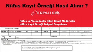 EDevlet Nüfus Kayıt Örneği Nasıl Alınır İndirme ve Çıktı Alma  Karşılaşılabilecek Hatalar [upl. by Arinaj785]