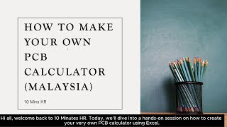 Build PCB Calculator Malaysia Tax in Excel  Part 2  StepbyStep Tutorial [upl. by Nolrak]