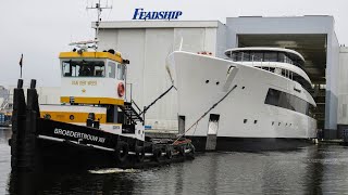 Feadships 829m 271ft Sakura Project 712 was launched today [upl. by Dahs]