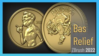 ZBrush 2022  Bas Relief Alpha and Project  turn any creation into a relief sculpt easily [upl. by Rebbecca]