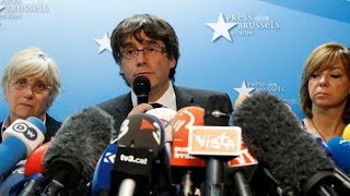 Ousted Catalan president Carles Puigdemont speaks in Brussels [upl. by Madlin]