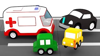 Quem vai vencer a corrida Desenho infantil animado dos quatro carros coloridos [upl. by Malkin867]