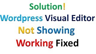 How I Fix amp Restore visual editor wordpress not working Just showing blank screen [upl. by Ilrahc958]