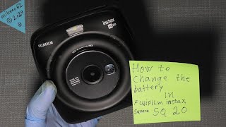 How to change the battery In Fujifilm instax Square SQ20 Battery type NP45s [upl. by Sapphire565]