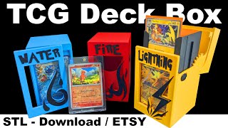 Pokemon Deck Box ⚡🔥💧3d print Deck Box [upl. by Ame]