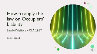 Application of Occupiers Liability Lawful Visitors A Level Law [upl. by Erasaec]