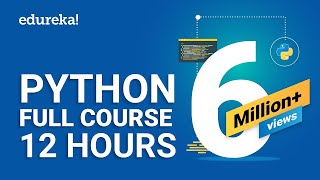 Python Full Course  12 Hours  Python For Beginners  Full Course  Python Tutorial  Edureka [upl. by Bosson]