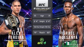 ALEX PEREIRA VS ISRAEL ADESANYA 2 FULL FIGHT UFC 287 [upl. by Stacy]