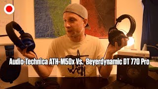 AudioTechnica ATHM50x Vs Beyerdynamic DT 770 PRO 80ohm Unboxing and Review [upl. by Hendry]