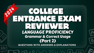 COLLEGE ENTRANCE EXAM REVIEWER 2024  ENGLISH  Grammar Part 2  UPCAT ACET DCAT USTET etc [upl. by Nair429]