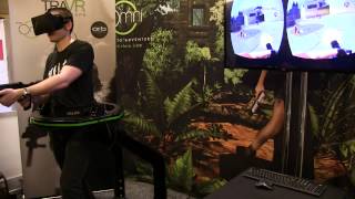 CES 2014 Virtuix Omni Virtual Reality Gameplay [upl. by Hajile]