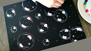 Bubble Painting Tutorial│How To Paint Bubbles│Easy Acrylic Painting [upl. by Ydaf]