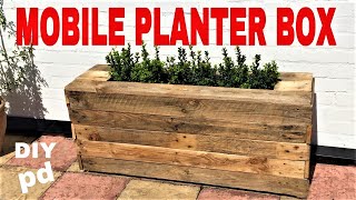 Mobile Pallet Planter Box  Decorative Garden Rolling Planter Box  DIY Decor Ideas [upl. by Arualana]