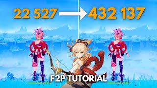 F2P YOIMIYA 430k Nuke Tutorial   Genshin Impact [upl. by Aicella]