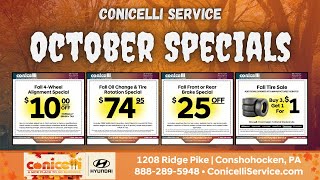 🚨 Buy 3 Tires Get the 4th for JUST 1 🍂 Fantastic October Specials at Conicelli Hyundai [upl. by Gnirps]