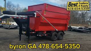 7x12 12 yard dump trailer gooseneck roll off package 1 trailer 3 cans dumpsters [upl. by Almap]