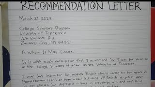 How to Write A Recommendation Letter for Students Step by Step  Writing Practices [upl. by Constantine]