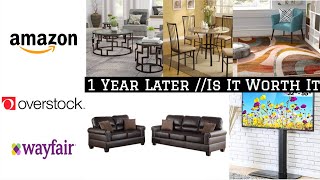 Wayfair  Amazon  Overstock furniture purchases  1 year later  Was it worth the buy [upl. by Raclima667]