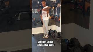 Resistance band shoulder workouts shorts motivation homeworkoutsforthewin exercise [upl. by Scot]