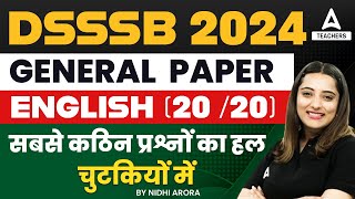 DSSSB Vacancy 2024  DSSSB English Classes 2024 By Nidhi Arora [upl. by Earlie]