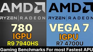 780M RDNA 3 VS 680M RDNA 2 VS VEGA 7 VS GEFORCE MX 450 7940HS IGPU VS R7 4700U WHO IS FASTEST APU [upl. by Okechuku469]