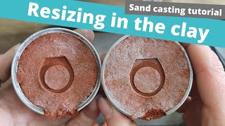 Resizing a ring in the clay  sand casting tutorial  Red Clay [upl. by Anelrats]