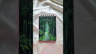 How to paint forest  easy forest painting for beginners  forest drawing 🍃 [upl. by Isnam]