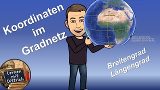 Koordinaten im Gradnetz Breiten und Längengrad [upl. by Bendicty905]