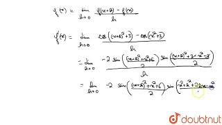 Find the derivative of cos x2  3 using first principle of derivatives [upl. by Asim545]