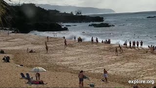 1 visitor dead 2 injured after being swept into ocean by large surf on Oahu’s North Shore [upl. by Ociredef]