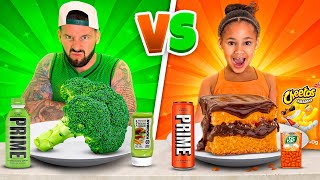 Green VS Orange Food Challenge [upl. by Cichocki]