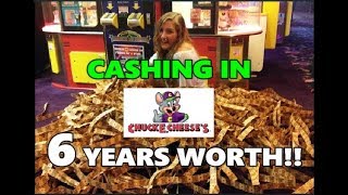 Cashing In 6 Years Worth of Saved Chuck E Cheese Tickets [upl. by Kassey305]