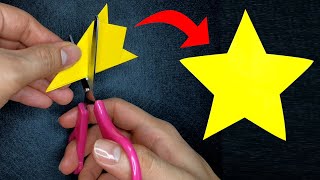 How To Cut a Perfect Star  Make a Perfect Star with Just One Cut [upl. by Eremihc]