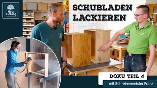 Schubladen lackieren  Schubladenauszüge montieren  Die HolzLiebling Küchen Doku Teil 4 [upl. by Nivonod]